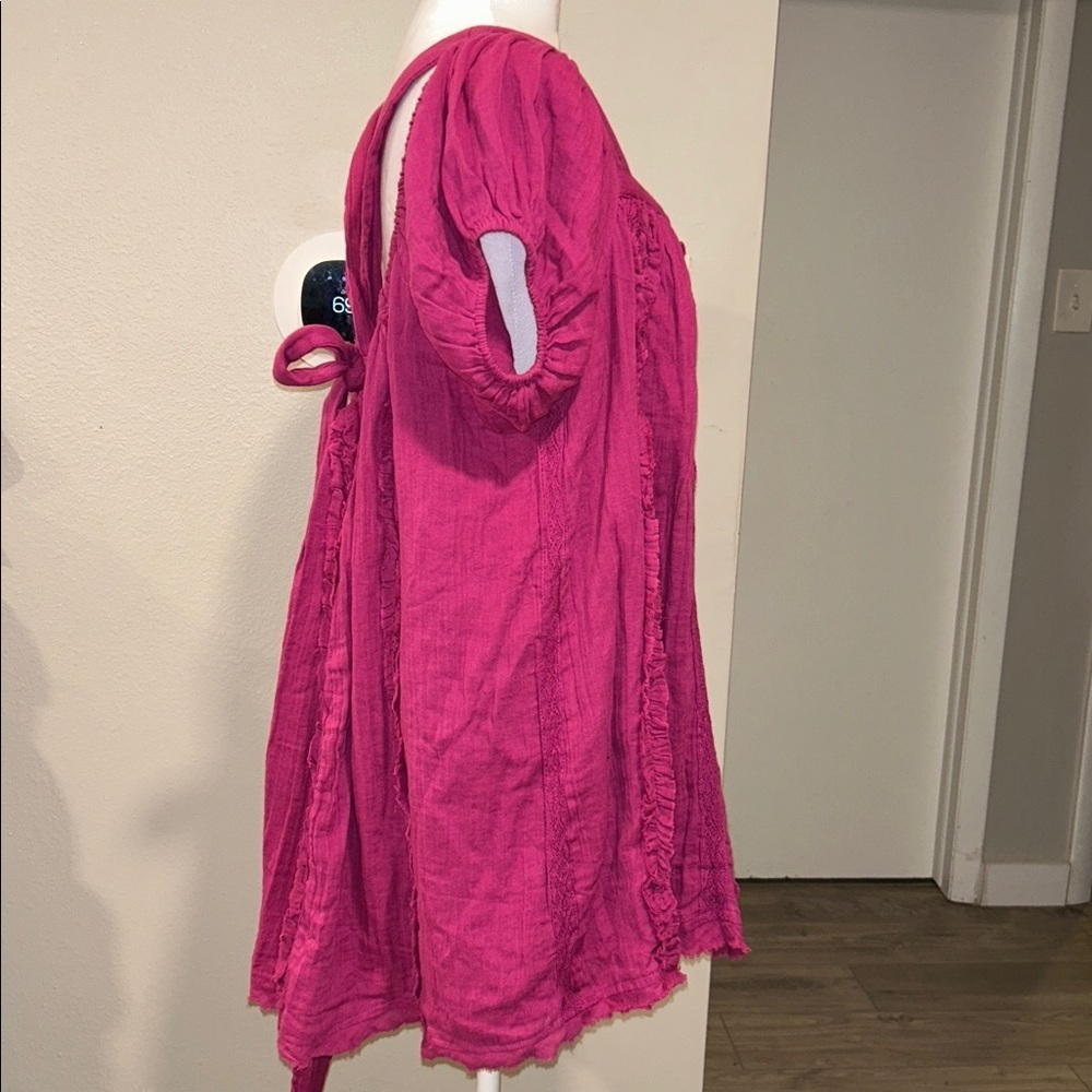 Free People Angele Mini Dress S OB1310143 Dragonfruit Punch Pink SZ Small - Picture 5 of 13